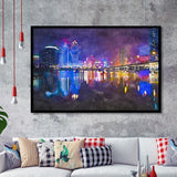 Macau China Skyline High Rise Casino City Art Watercolor Framed Art Prints Wall Art Decor,Framed Picture