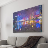 Macau China Skyline High Rise Casino City Art Watercolor Canvas Prints Wall Art Home Decor, Large Canvas