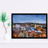 Macon Cityscape Framed Art Prints Wall Decor - Painting Prints, Framed Picture, Home Decor