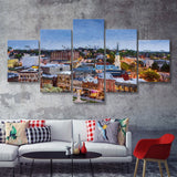 Macon Cityscape 5 Piece Canvas Prints Wall Art Decor - Painting Canvas, Multi Panels
