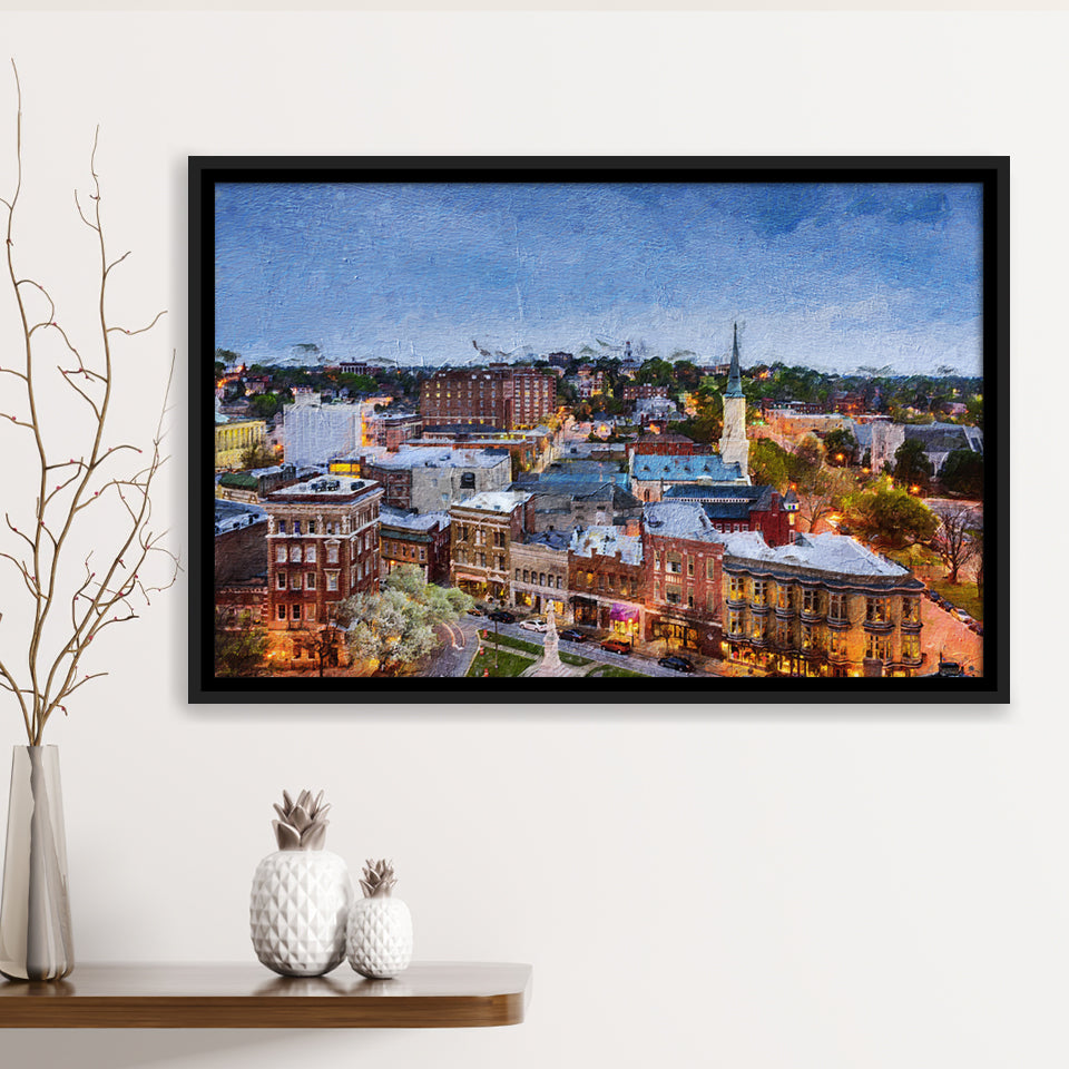 Macon Cityscape Framed Canvas Prints Wall Art Decor - Paiting Canvas, Art Prints, Floating Frame