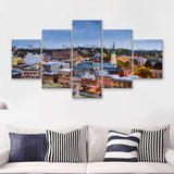 Macon Cityscape 5 Piece Canvas Prints Wall Art Decor - Painting Canvas, Multi Panels