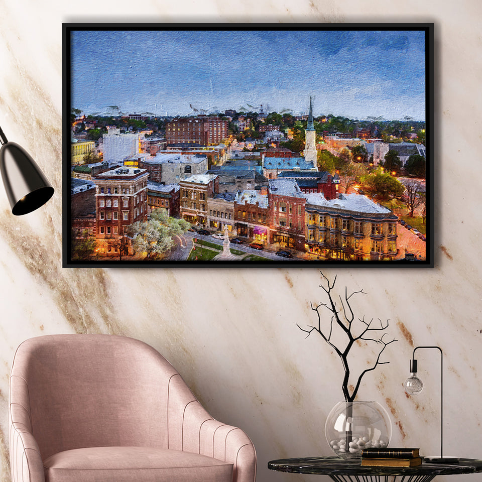 Macon Cityscape Framed Canvas Prints Wall Art Decor - Paiting Canvas, Art Prints, Floating Frame