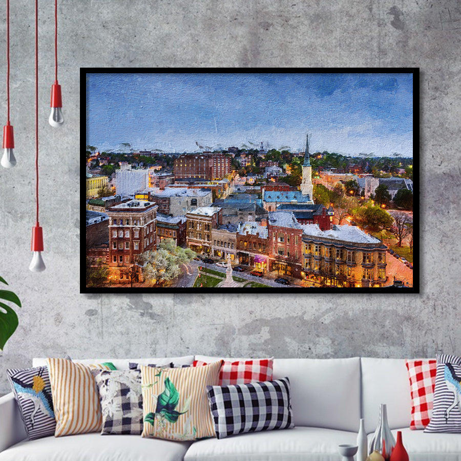 Macon Cityscape Framed Art Prints Wall Decor - Painting Prints, Framed Picture, Home Decor