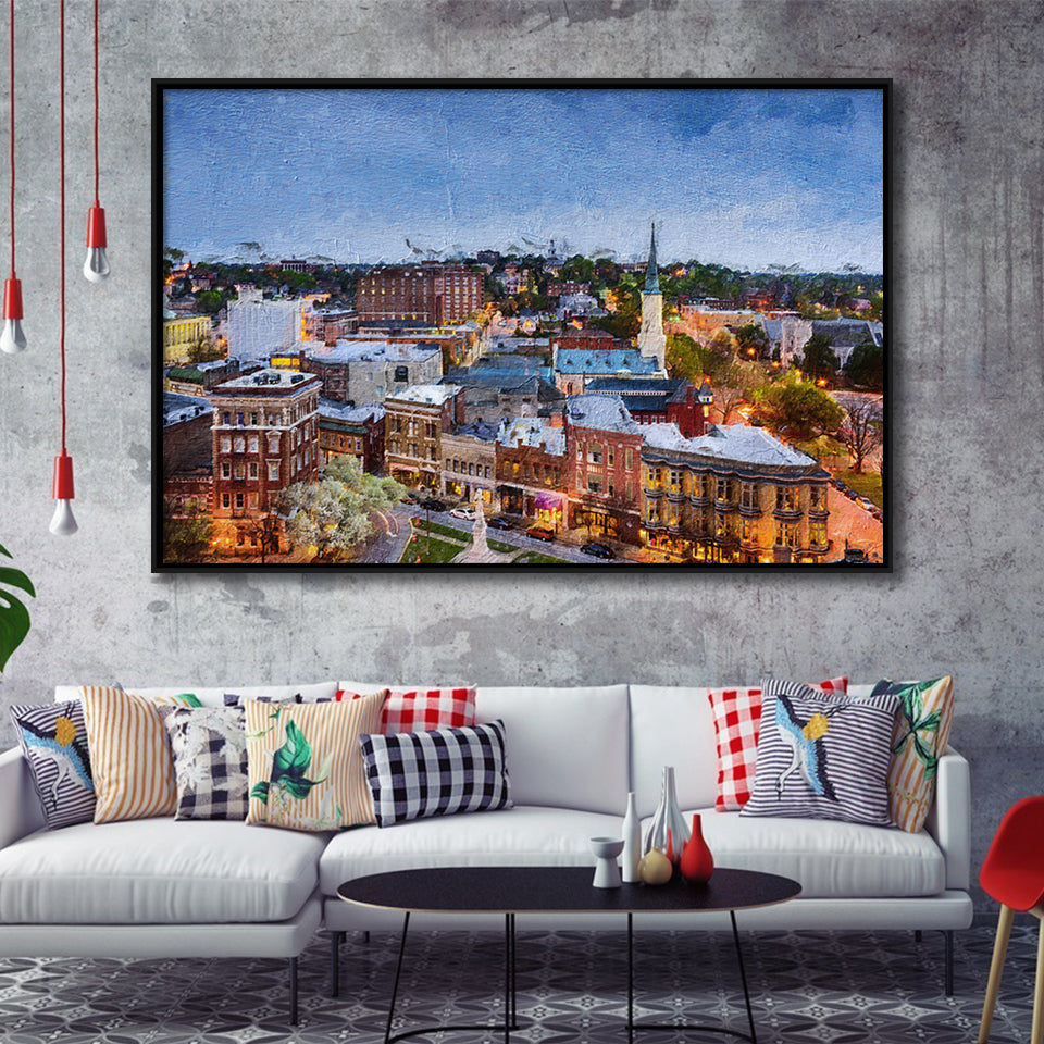 Macon Cityscape Framed Canvas Prints Wall Art Decor - Paiting Canvas, Art Prints, Floating Frame