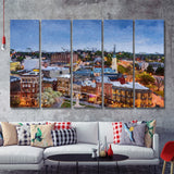 Macon Cityscape 5 Piece B Canvas Prints Wall Art Decor - Painting Canvas, Multi Panels
