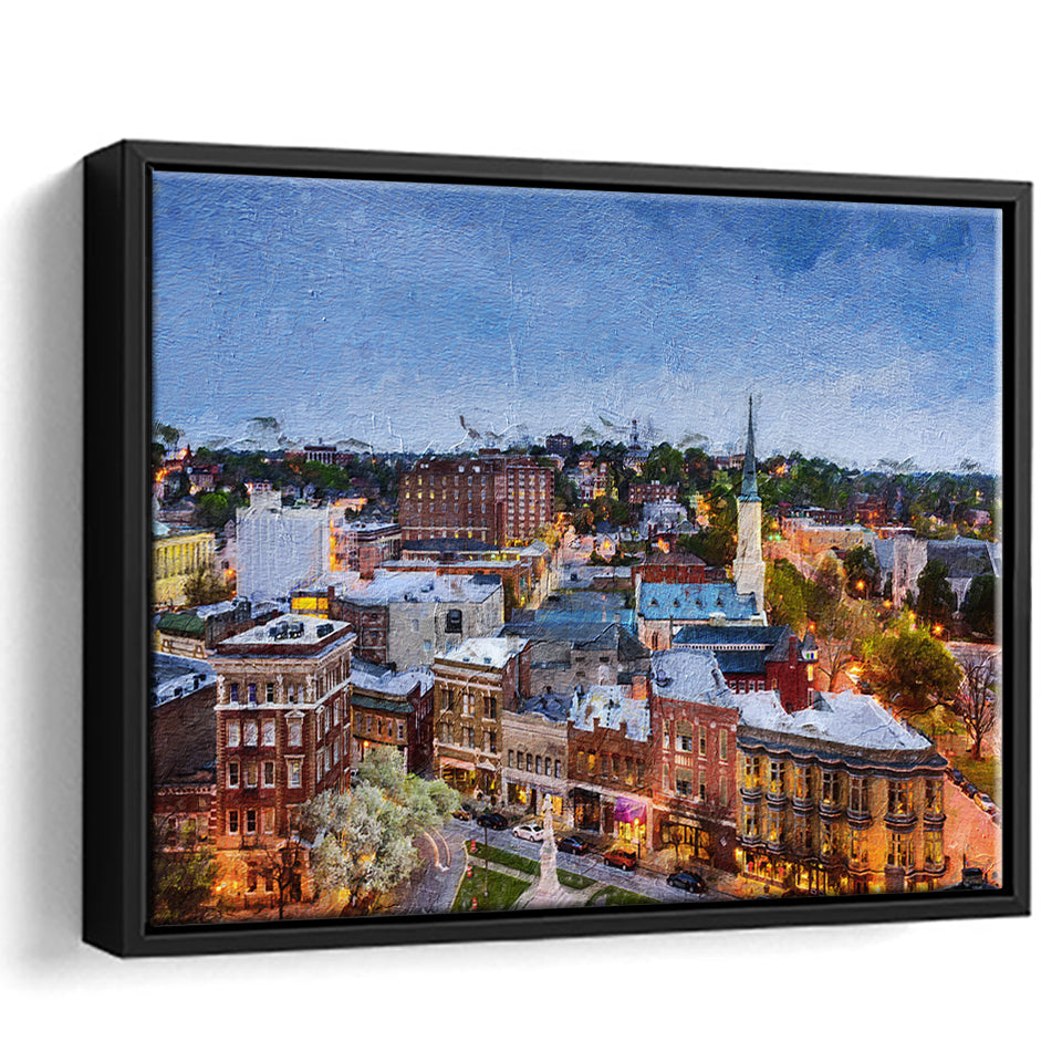 Macon Cityscape Framed Canvas Prints Wall Art Decor - Paiting Canvas, Art Prints, Floating Frame