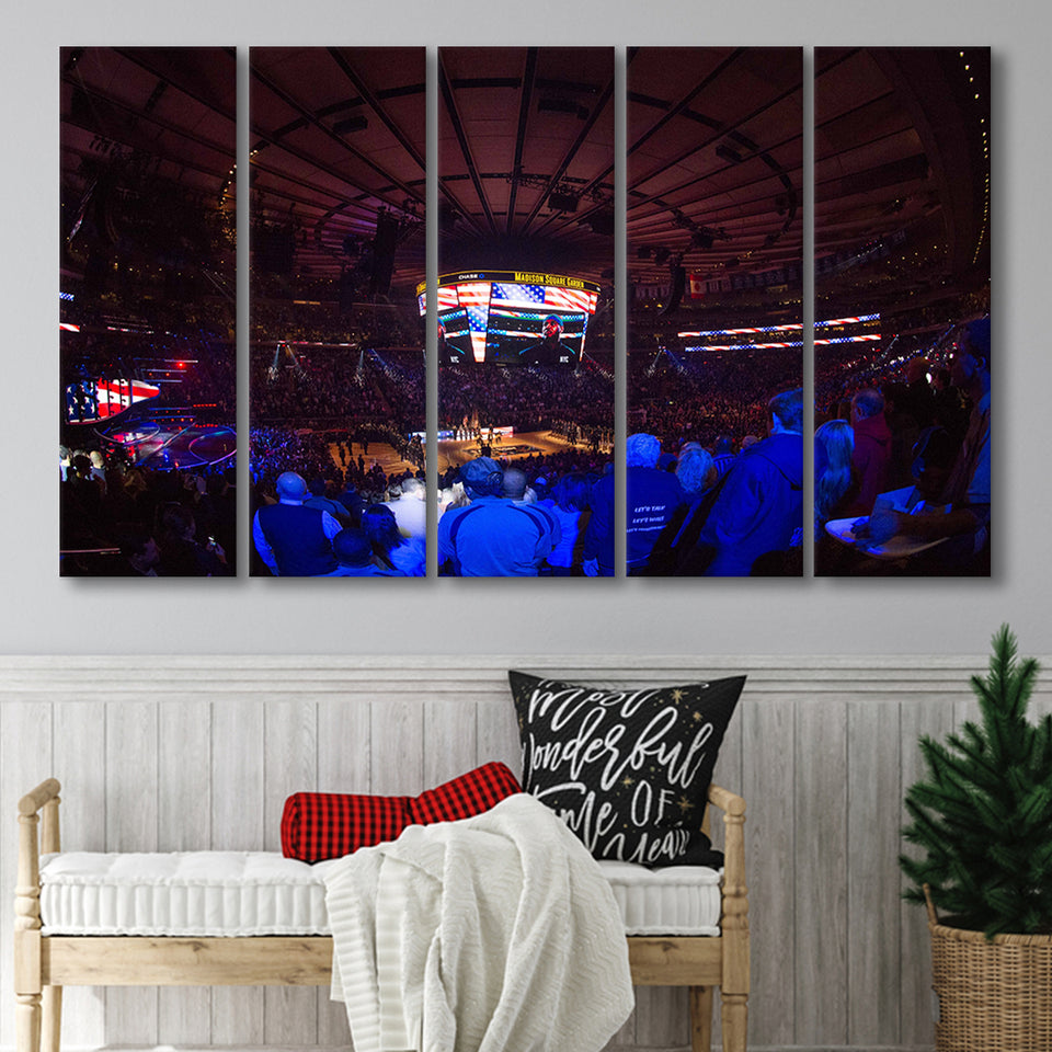 Madison Square Basketball Arena, Stadium Canvas, Sport Art, Gift for him, Multi Panels B, Canvas Prints Wall Art Decor