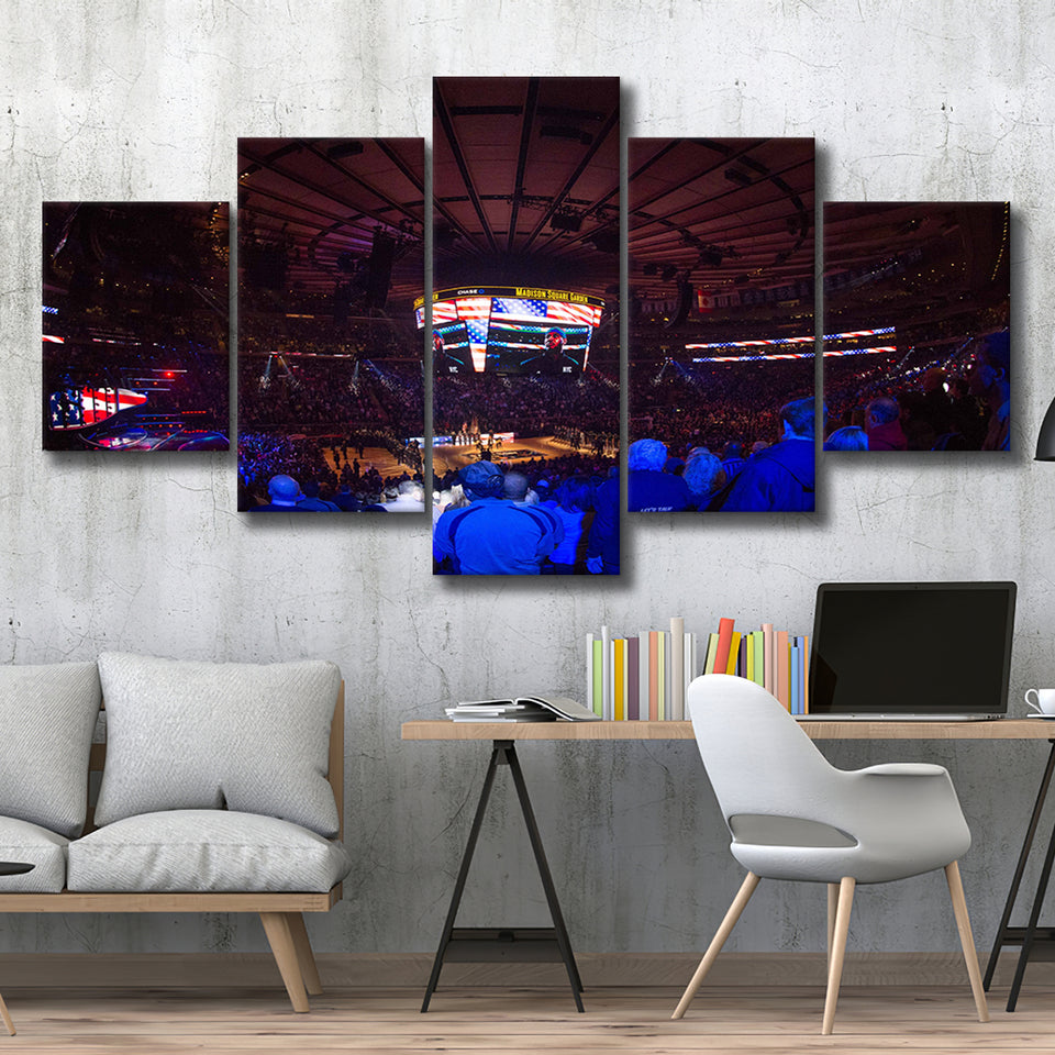 Madison Square Basketball Arena, Stadium Canvas, Sport Art, Large Canvas, Multi Panels, Canvas Prints Wall Art Decor