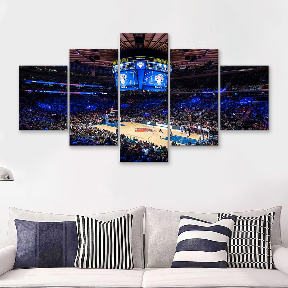 Madison Square Garden Stadium 5 Pieces Canvas Prints Wall Art - Painting Canvas, Multi Panel, Wall Decor, Canvas Art