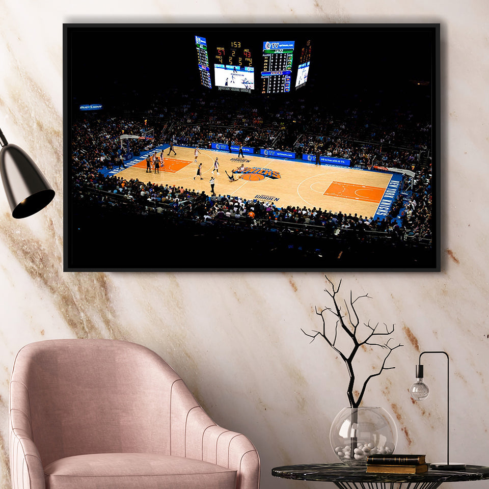 Madison Square Garden Wall Art New York Knicks Framed Canvas Prints,Sport Stadium Art Prints, Fan Gift