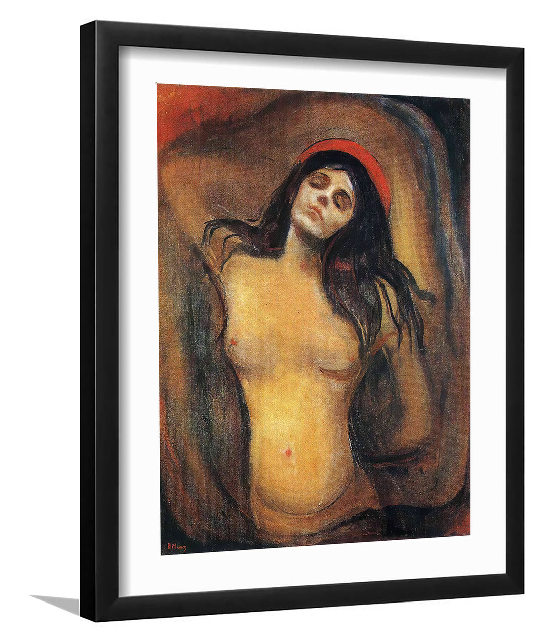 Madonna By Edward Munch - Painting Art, Art Print, Framed Art, Black Frame