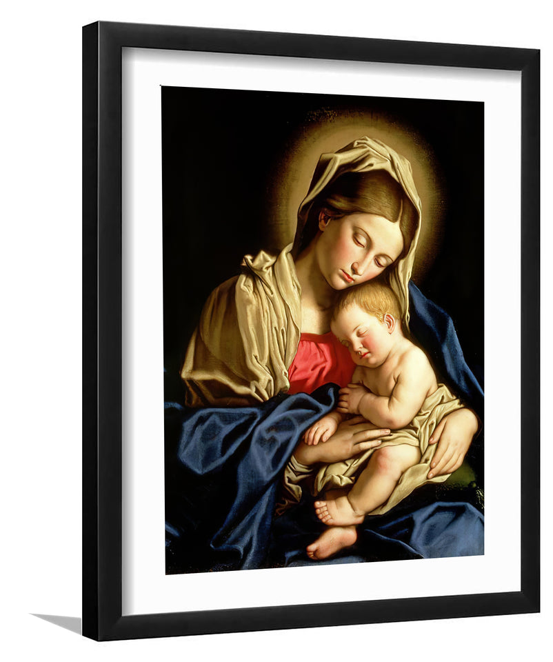 Madonna and Child - Framed Prints, Painting Art, Art Print, Framed Art, Black Frame