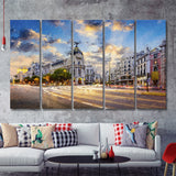 Madrid City 5 Piece B Canvas Prints Wall Art Decor - Painting Canvas, Multi Panels