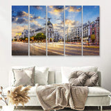 Madrid City 5 Piece B Canvas Prints Wall Art Decor - Painting Canvas, Multi Panels
