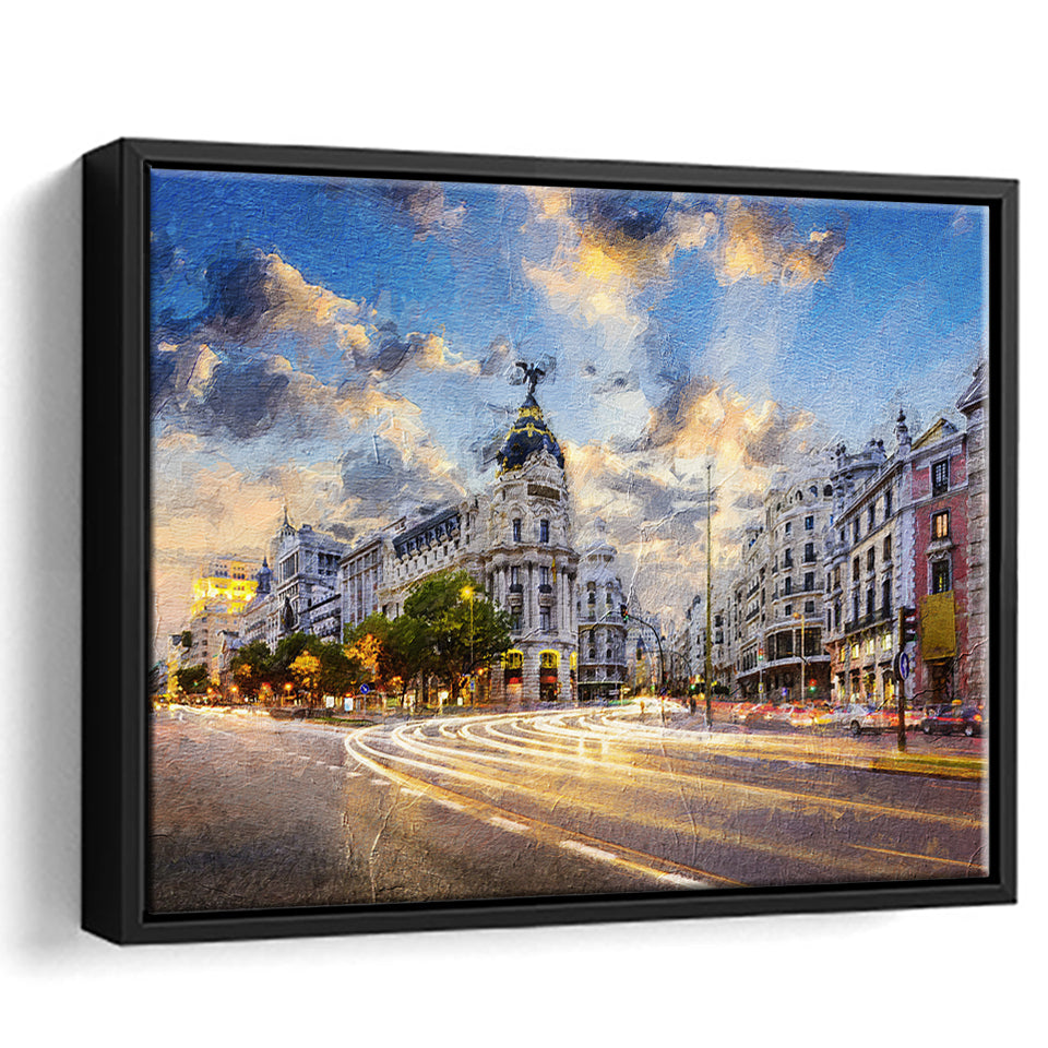 Madrid City Framed Canvas Prints Wall Art Decor - Paiting Canvas, Art Prints, Floating Frame
