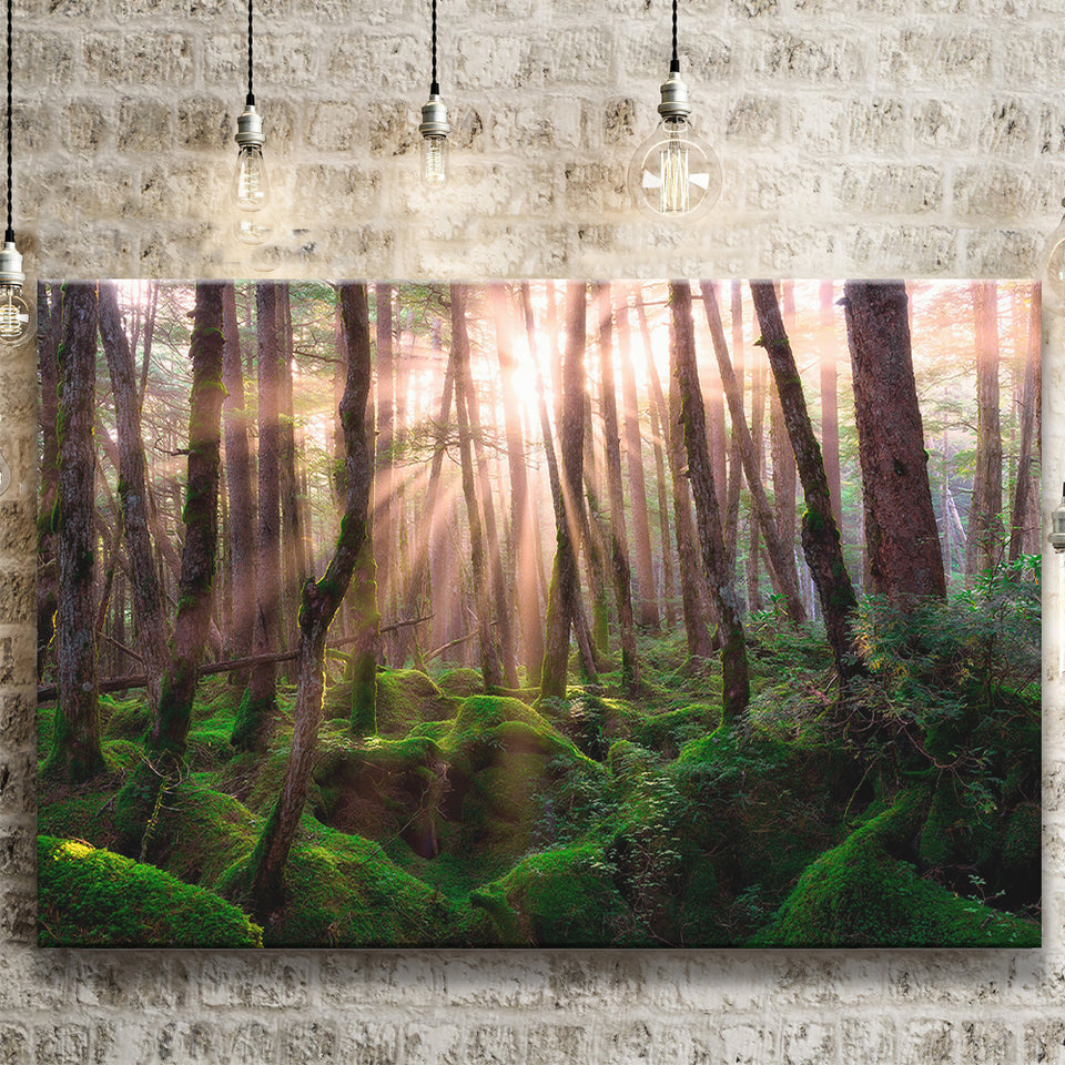Magical Forest Morning Canvas Prints Wall Art Decor - Painting Canvas,Home Decor, Ready to Hang