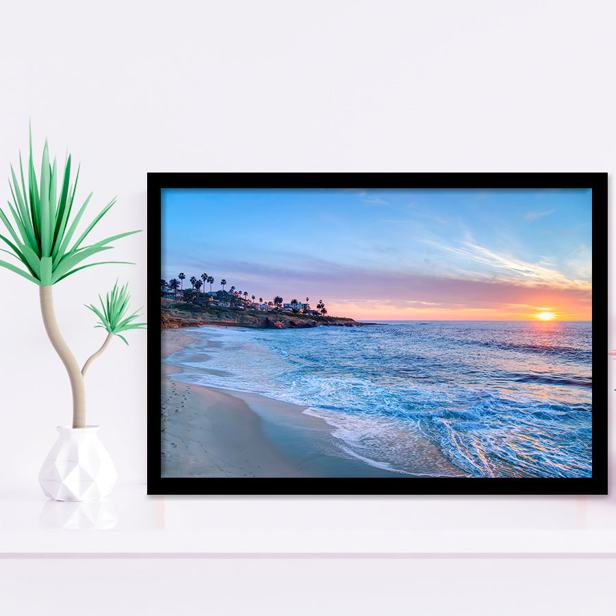Magnificent sunset in La Jolla California Framed Art Prints Wall Decor - Painting Art, Wall Art, Home Decor