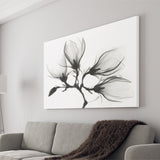 Magnolia Flower Black And White Canvas Prints Wall Art Decor - Painting Canvas,Home Decor, Ready to Hang