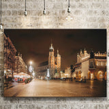 Main Market Square and St Mary's Basilica Krakow Poland Canvas Prints Wall Art - Painting Canvas, Wall Decor, Home Decor, Prints for Sale