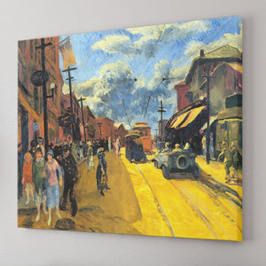 Main Street Gloucester Artwork By John Sloan Canvas Wall Art - Canvas Prints, Prints For Sale, Painting Canvas,Canvas On Sale