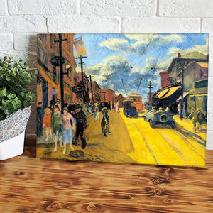 Main Street Gloucester Artwork By John Sloan Canvas Wall Art - Canvas Prints, Prints For Sale, Painting Canvas,Canvas On Sale