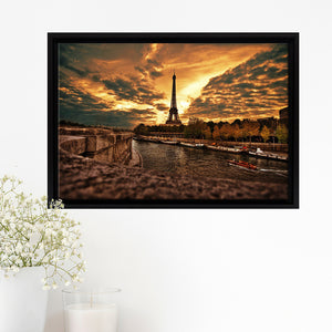 Majestic Eiffel Tower At Twilight Framed Canvas Prints - Painting Canvas, Art Prints,  Wall Art, Home Decor, Prints for Sale