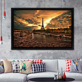 Majestic Eiffel Tower At Twilight Framed Canvas Prints - Painting Canvas, Art Prints,  Wall Art, Home Decor, Prints for Sale