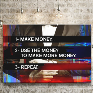 Make Money Canvas Prints Wall Art - Painting Canvas,Office Business Motivation Art, Wall Decor
