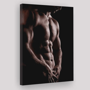 Male Torso 6 Pack Gym Motivation Canvas Prints Wall Art - Painting Canvas, Home Wall Decor, For Sale, Painting Prints
