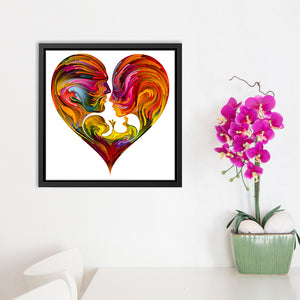 Canvas Wall Art | Male, Female Joined Into Heart - Framed Canvas, Canvas Prints, Painting Canvas