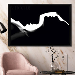 Man And Woman Silhouette Framed Canvas Prints - Painting Canvas, Art Prints,  Wall Art, Home Decor, Prints for Sale