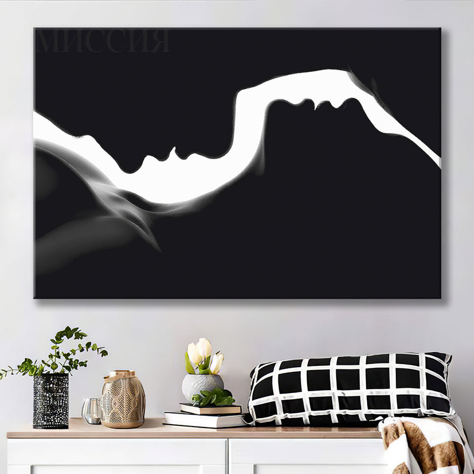 Man And Woman Silhouette Canvas Prints Wall Art - Painting Canvas, Art Prints, Wall Decor, Home Decor, Prints for Sale