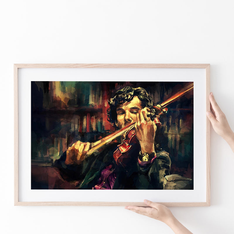 Man Play Violinist Art Music Room Art Poster Prints Wall Art Decor, Unframe, Poster Art