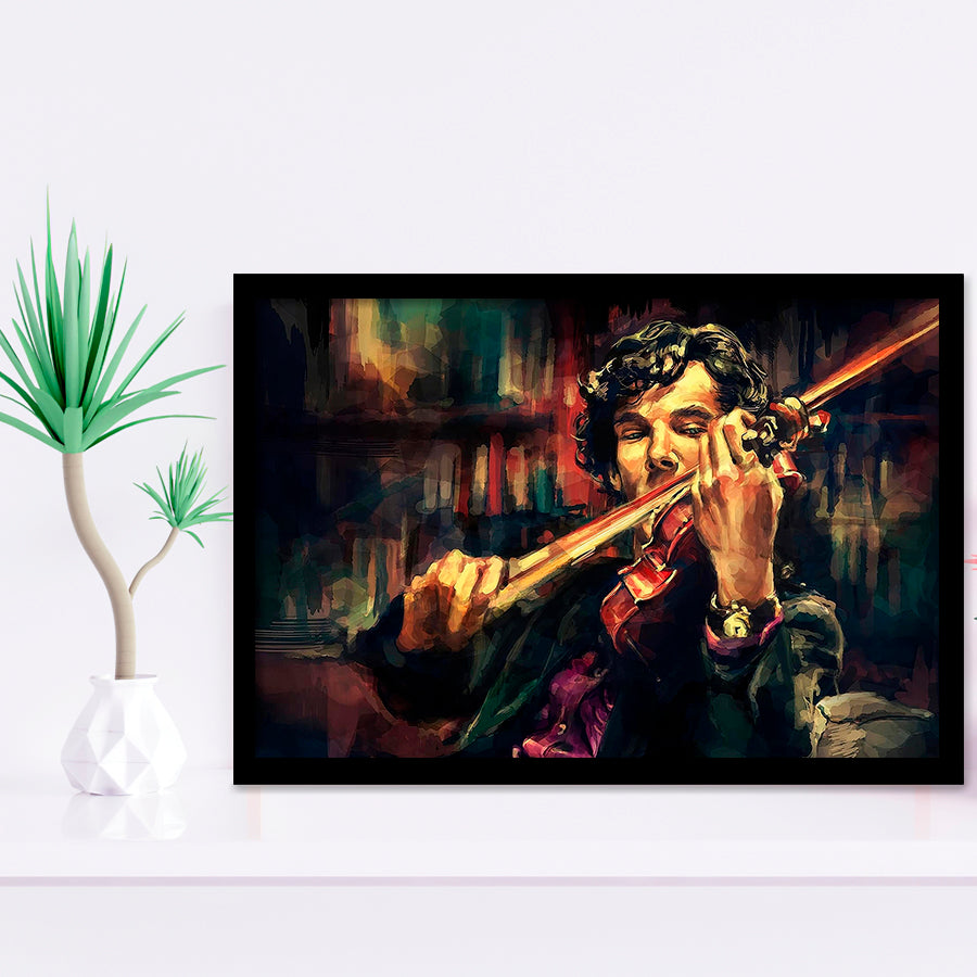 Man Play Violinist Art Music Room Art Framed Art Prints Wall Art Decor, Framed Picture, Home Decor