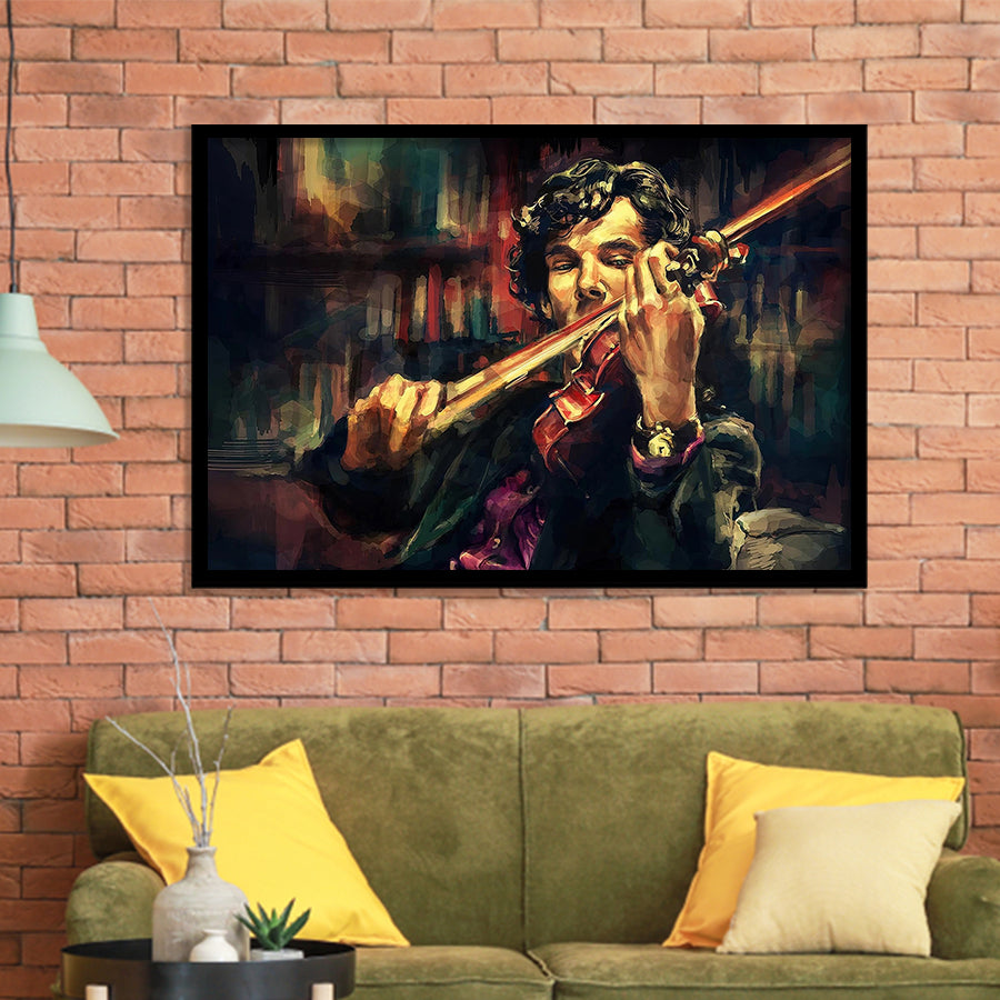 Man Play Violinist Art Music Room Art Framed Art Prints Wall Art Decor, Framed Picture, Home Decor