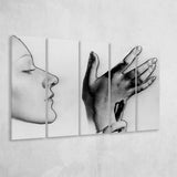 Man Ray Black And White Print, Solarised Woman Larger Canvas Art, 5 Piece Canvas Prints Wall Art Decor