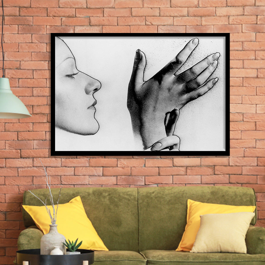Man Ray Black And White Print, Solarised Woman Framed Art Prints, Wall Art,Home Decor,Framed Picture