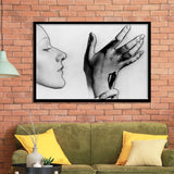 Man Ray Black And White Print, Solarised Woman Framed Art Prints, Wall Art,Home Decor,Framed Picture