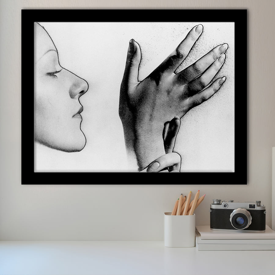Man Ray Black And White Print, Solarised Woman Framed Art Prints, Wall Art,Home Decor,Framed Picture