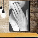 Man Ray Hands On Lips Black And White Print, Surrealist Photography Canvas Prints Wall Art Home Decor