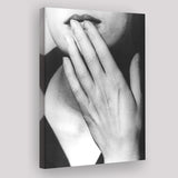 Man Ray Hands On Lips Black And White Print, Surrealist Photography Canvas Prints Wall Art Home Decor