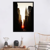 Manhattanhenge Sunset And The Chrysler Building Framed Art Prints - Framed Prints, Prints for Sale, Painting Prints
