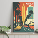 Manila Retro Art Print ,City Art Print, Large Canvas, Canvas Print Wall Art Home Decor