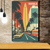 Manila Retro Art Print ,City Art Print, Large Canvas, Canvas Print Wall Art Home Decor