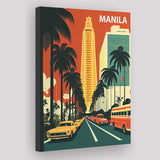 Manila Retro Art Print ,City Art Print, Large Canvas, Canvas Print Wall Art Home Decor