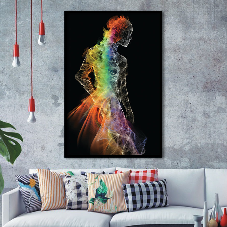 Mannequin Made Off Multicolored, Painting Art, Framed Art Prints Wall Decor
