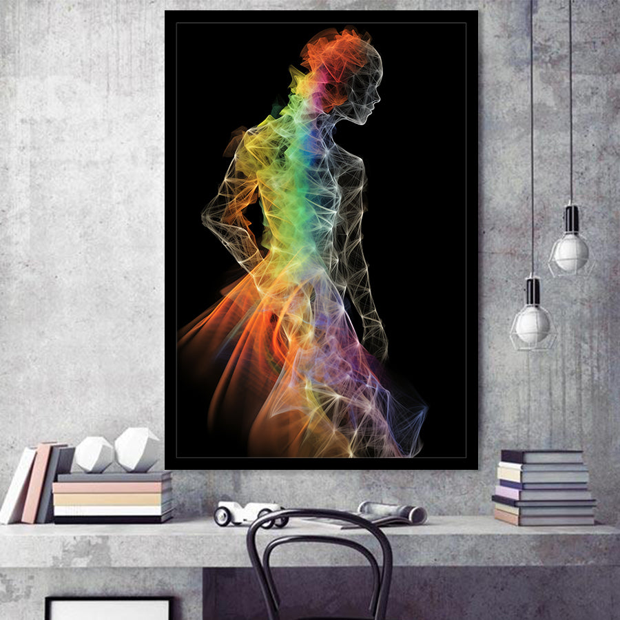 Mannequin Made Off Multicolored, Painting Art, Framed Art Prints Wall Decor