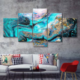 Many Glitters on Abstract 5 Piece Canvas Prints Wall Art Decor - Painting Canvas, Multi Panels