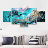 Many Glitters on Abstract 5 Piece Canvas Prints Wall Art Decor - Painting Canvas, Multi Panels